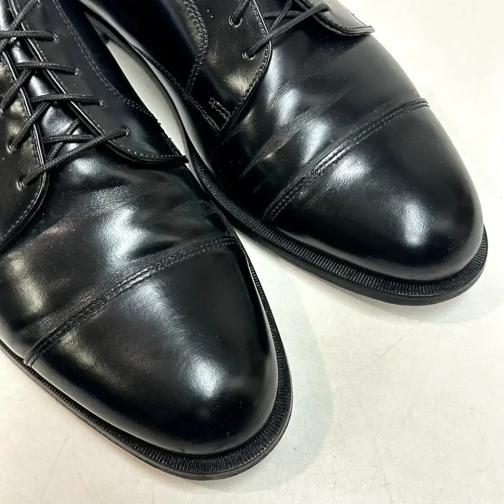 VERY GOOD Cole Haan Derby Blucher Cap Toe Black Calf Made in Maine USA 11.5